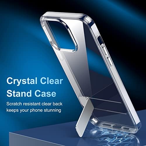 XIWXI дизајниран за iPhone 14 Pro Case со алуминиумски случај на Kickstand, 3 Stand Way