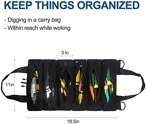 Кујукс Повеќенаменска Торба Со Алатки За Навивање Платнена Торбичка За Торбичка За Складирање Пренослив Електричар Торба За Алат Со Рачка