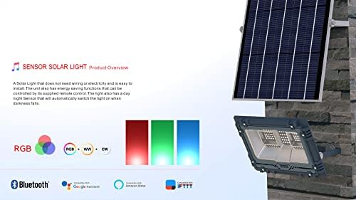 Eleding Solar Powered 16W/ 2100lm Црното отворено интегрирано RGB LED светло за поплавување со промена на боите w/ музика за забавен декор