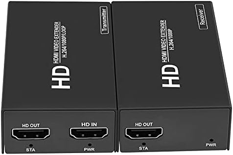 Linseek HDMI Extender, HDMI Extender над CAT5E/6 до 492 ft/150m, преку IP/TCP еден до повеќе монитори со прекинувач Ethernet, Full HD 1080P@60Hz Видео продолжено