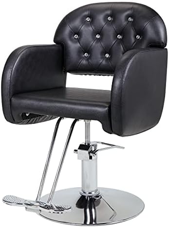 Liuyunqi бербер стол ПВЦ кожа со дијамант за фризерски стол хидрауличко кревање салон за убавина стол црно