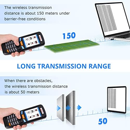 Скенер за инвентар, Collector Collector Counter 2,4G безжичен 1D ласерски баркод скенер за долгорочно пренесување мултифункционално 2,8