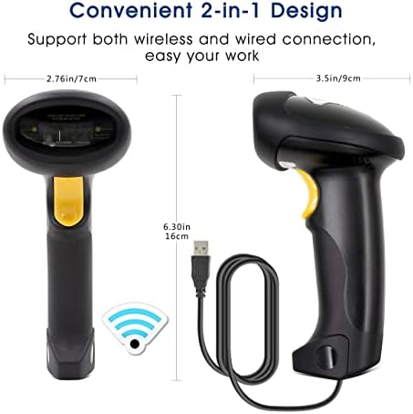 Скенер за безжичен ласерски баркод на TMCT-07 + T22N-AU USB жичен 2D скенер за баркод