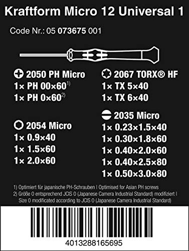 Kraftform Micro-Set/12 SB 1 Shinkdriver Set & 05073661002 Kraftform Kompakt 27 RA Slotted Ratcheting Screwder, 1/4 глава, мулти