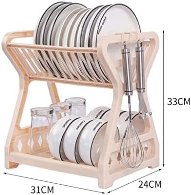 Решетката За Сушење Садови ЈАСЕЗ Двослојни Чинии Полица За Одводнување Мултифункционален Организатор На Кујна