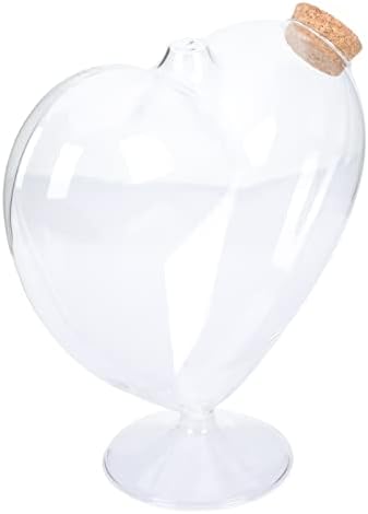 ОПЕРИТАККС стакло во форма на срце, посакувајќи шишиња Оригами starвезда стаклена тегла со стопер за плута, мал чист стаклен терариум за DIY уметности занаети свадбен?