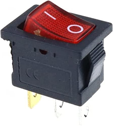 Agounod Rocker Switch KCD1 On-Off 3pin Rocker Switch 6A/10A 250V/125V AC Црвенокодно зелено зелено сино копче