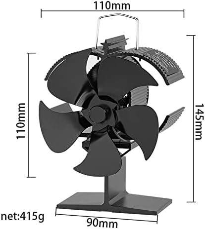 Уонгфи 5 Сечила Вентилатор За Шпорет На Топлина Црн Камин Дрвен Горилник Тивок Вентилатор За Домашен Камин Ефикасен Вентилатор За Дистрибуција На Топлина