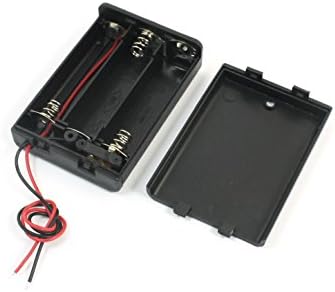 Aexit 6pcs Електрична електрична опрема Држач За Батерии Кутија Олово 3 x 1.5 V Black Црна + Капа