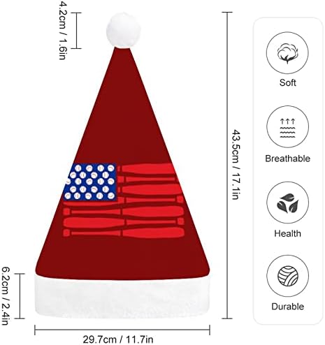 Американско Бејзбол Знаме Божиќна Капа Дедо Мраз Шапка Смешни Божиќни Капи Празнични Капи За Жени/Мажи