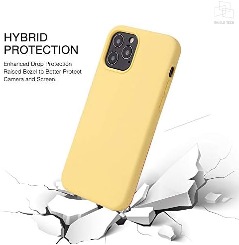 iPhone 11 6.1 случај со течен силиконски гел анти-гребење шок-изобилен жолт капак