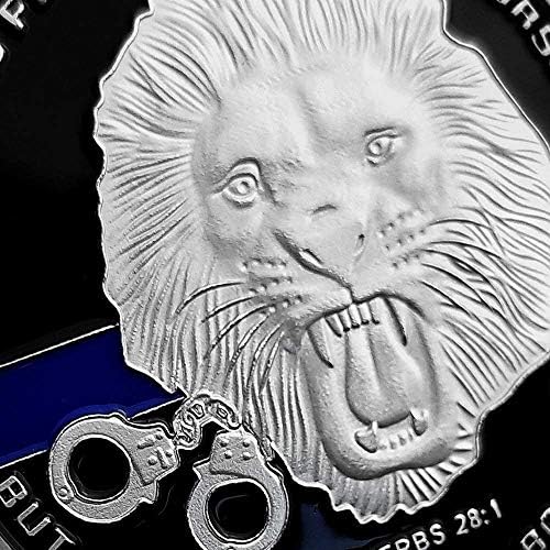 Полициски Службеник За Спроведување На Законот Предизвик Монета Тенка Сина Линија Живее Воени Комеморативни Монети