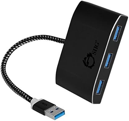 SIIG SuperSpeed 4 ПОРТА USB 3.0 Центар СО 5v Адаптер За Напојување И Ткаени ПЛЕТЕНКА USB-Придвижуван Центар &засилувач; Порт Адаптер