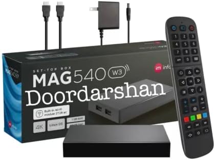 Најново 2022 Доордаршан Маг 540W3 4K, Вграден Двоен Опсег 2,4 G/5G WiFi, HDMI Кабел Црн