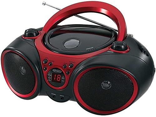 Преносен CD плеер на Јенсен и дигитален приемник AM/FM Radio Mega Bass Reflex Stereo Sound System Plus 6ft Aux кабел за да ги поврзете сите iPod,