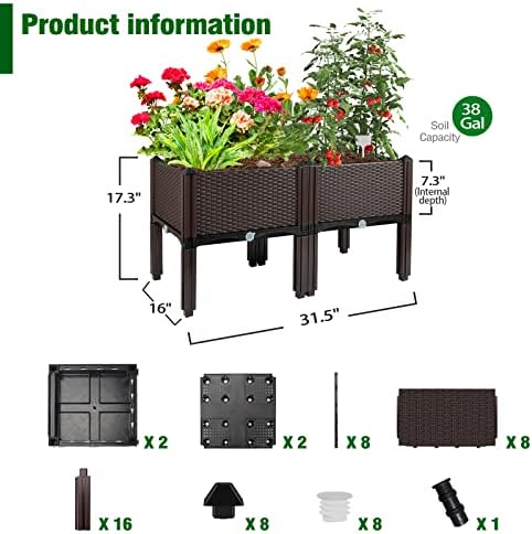 Подигнат градинарски кревет со нозе насадувачи за големи жардинери на отворено растенија покачени пластични градинарски кутии за растителни садови за внатрешен ?
