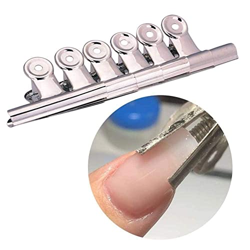 Клипови за стискање на ноктите од 6 парчиња/лот Ц челик лесен за правење долги нокти акрилна алатка 31мм клип за челик за нокти клип