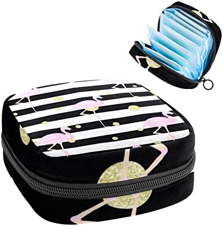 Период торба, санитарна торба за складирање на салфетка, држач за подлога за период, торбичка за шминка, фламинго