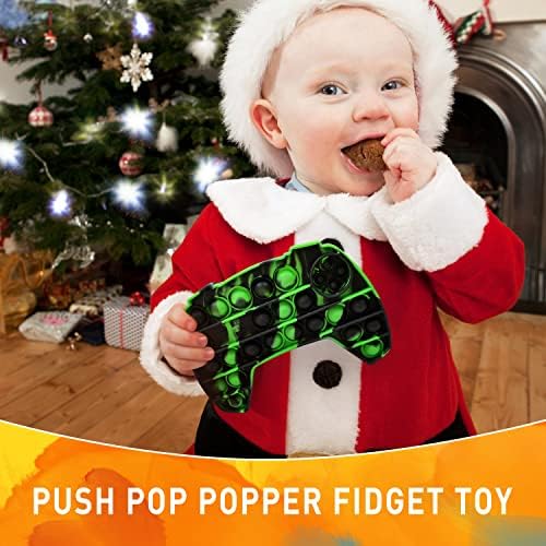 Push Pop Game Controller Pop Fidget Toy, Stress Relief Video Game Pop For Boys, GamePad Pop Fidget Poppers погоден за ADHD, Sensory Pop Fidget играчки подарок за момчиња и девојчиња.