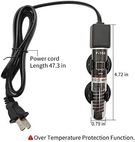 Грејач на аквариум на Abustle Pig, Thermostat на Acustle Pig, Termostat на Thermostat Betta Geater со бесплатна налепница за термометар, под 6 резервоари за риби од галон
