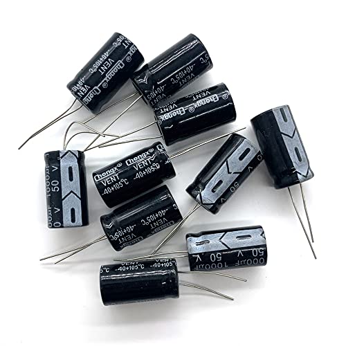1000UF 50V кондензатор, 20pcs 13 * 25mm 1000UF50V Електролитски кондензатор Асортиман за електронски проекти за лемење DIY, компатибилни