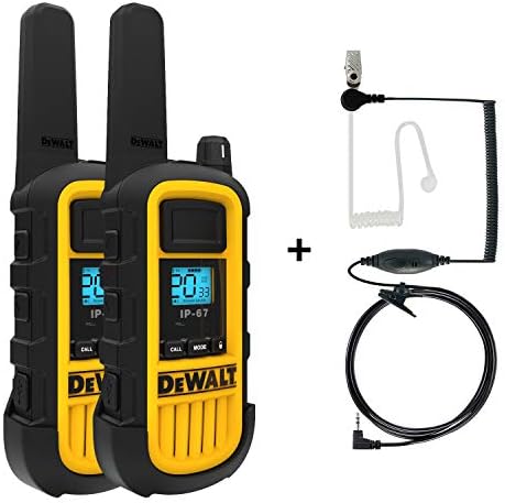 Dewalt DXFRS800 2 Ват тешки точки на токи со слушалки - водоотпорен, отпорен на шок, двонасочен радио со долг дострел и полнење со