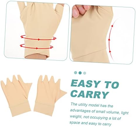 Хемотон 1 пар артритис ракавици женски нараквици за дишење рачни заштитници за прсти за прсти без прсти на белезници за ракави ракавици беж напредна промашување на