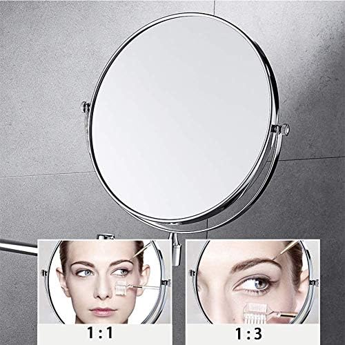 HTLT Убавина Шминка Огледало Бања Огледало 360 Вртливата Зголемување Двојно Огледало Удар Слободен Водоотпорен Брза Магла Антискид Одвојува