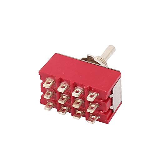 X-DREE AC 125V 5A 4PDT ON-OFF-ON 3Position 12Pin Latching Micro Toggle Switch(AС 125-V 5A 4PDT ON-OFF-ON 3Position Interruttore