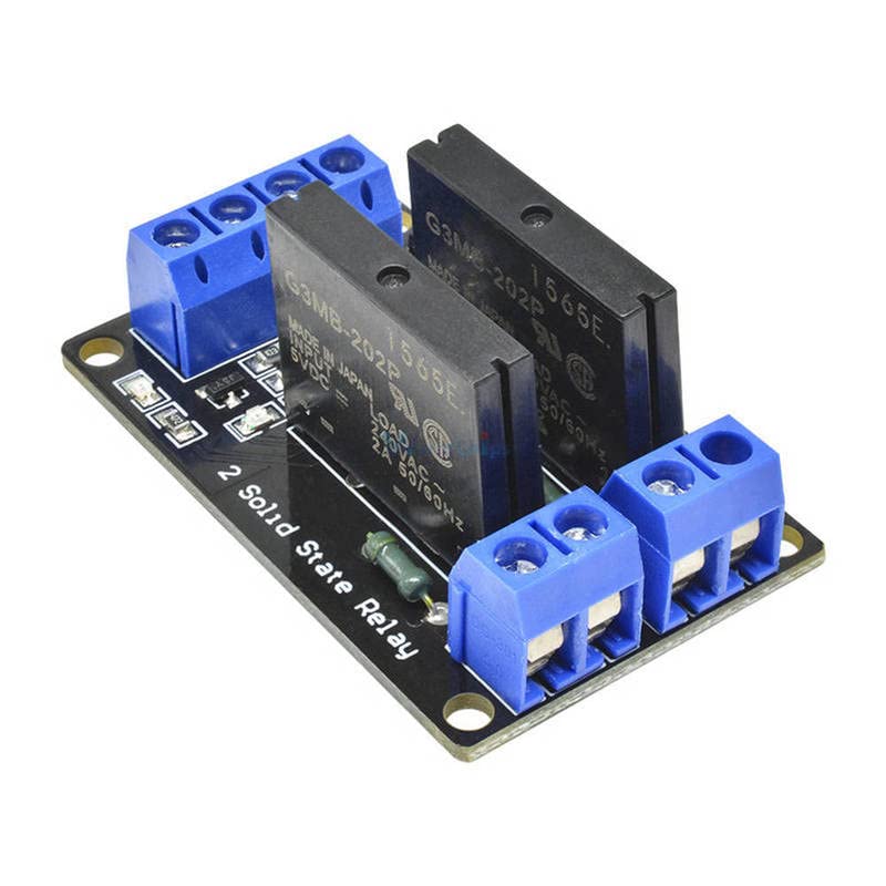 Два канали G3MB-202P 5V DC 2 канал SSR Relais Relais Solid-State Relay Module Module High Level For Arduino со отпорен осигурувач