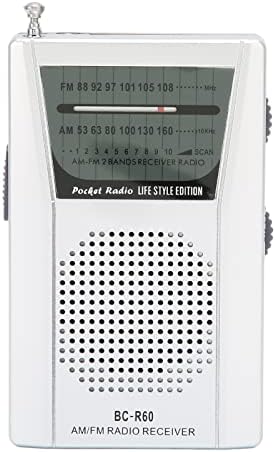 Преносен AM FM радио, компактен рачен транзистор Radios Player, управуван од 2 АА батерија, изградена во звучник 5W со приклучок за слушалки,