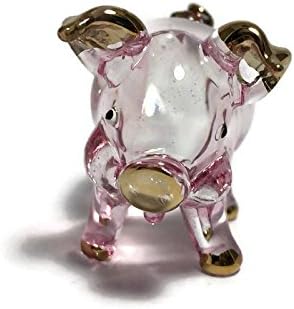 2 долги ситни кристални свињи разнесени стакло фарми животни фигура минијатурна колекционерска декоративна