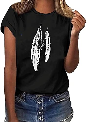 Женска маица со кратки ракави лето есен 2023 година облека памучна графичка работа смешна кошула за блуза за жени nn nn