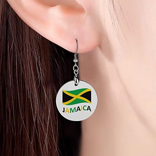 Јамајка знаме дрвени обетки околу приврзоци за висини куки за уши накит за жени
