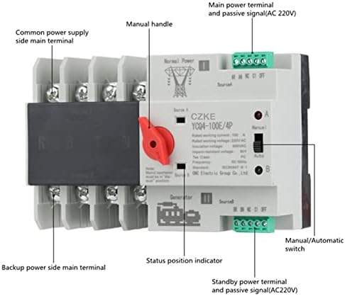 EKSIL ICQ4-100E/4P 63A 100A Din ЖЕЛЕЗНИЧКИ АТОМИ ЗА PV И Инвертер Прекинувачи За Автоматско Пренесување Со Двојна Моќност Непрекинато