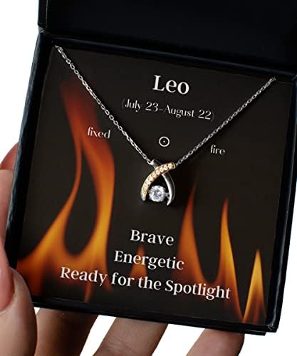 Leo Zodiac Sign Wish ѓердан, подарок за астрологија, присутен хороскопски знак, зодијак подарок, хороскопска уметност, хороскопски накит,