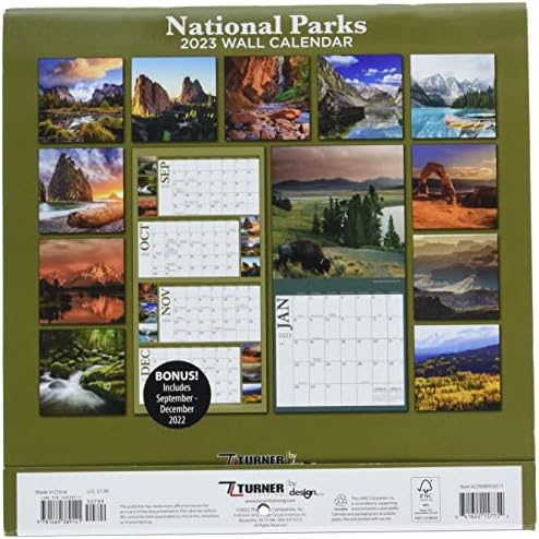 Тарнер Фотографски Национални паркови Фото мини wallиден календар
