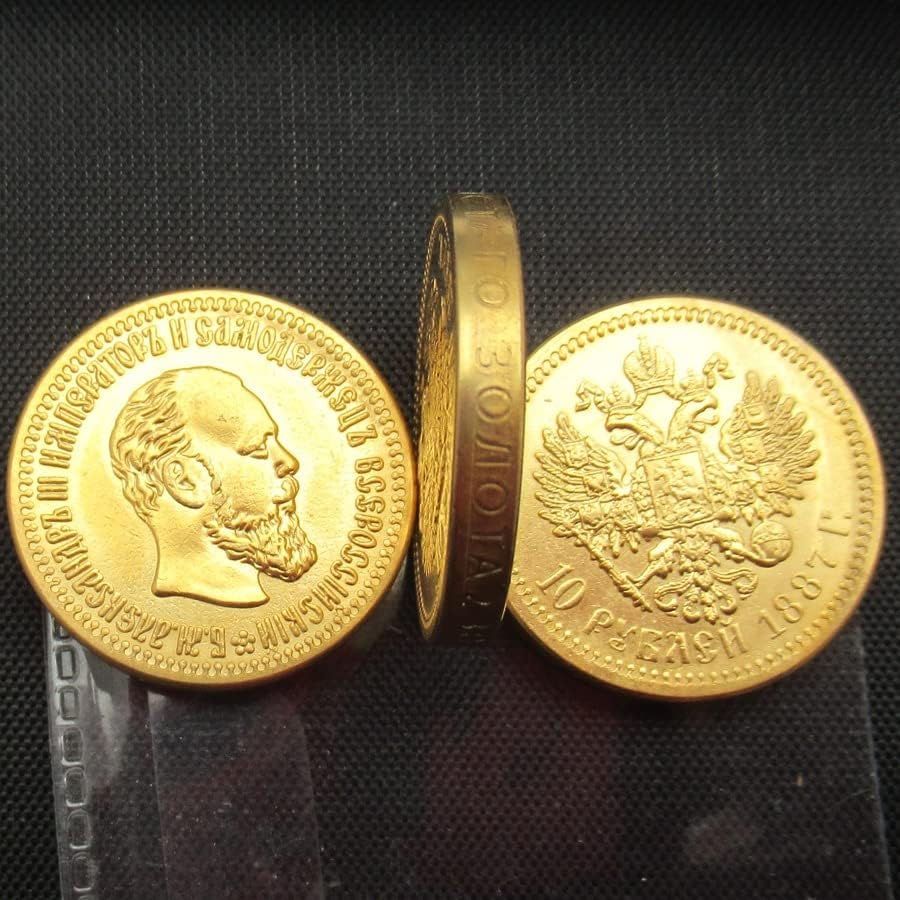 Руски 10 Рубл 9 модели Факултативно копирање на копирање злато позлатени комеморативни монети