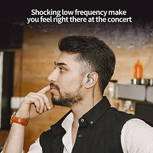 Слушалки за монитор CCA CRA во уво Монитор, ултра-тенки дијафрагма динамички возач IEM слушалки, чист звук и длабок бас, жични ушни уши со одвојлив кабел за музичар пејач
