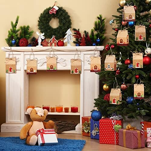 72 парчиња Божиќни бонбони третираат кутии кутии во форма на хартија кутии за подароци Божиќни кутии за колачиња бонбони кутии за подароци за давање мали торбички з