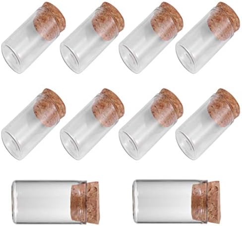 Garneck Mini парфем Херметички стаклени тегли 10 парчиња стаклена шишенце со столбови од плута 20 ml мини мало чисто по желба шише про