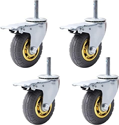 Nianxinn 4 Pack Swivel тешки тркала за риболов гума за количка за мебел, подвижни тркала на рициново, 360 ° вртливата транспорт
