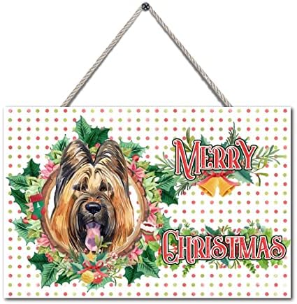 Надворешно добредојде знаци симпатична куче Холи Венец фарма куќа дрво знак врата Божиќни украси за тремот дневна соба дома wallид 4 x 6