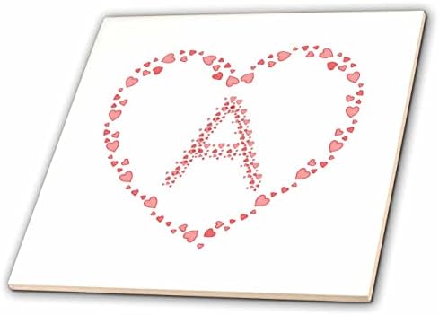 3дроза Розова срца Денот на Вљубените елегантен монограм. Привлечни првични А-Плочки
