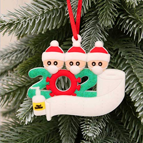 Божиќен украс на Јалис Персонализирано име Орнамент комплет Карантин Преживеан Семејство Прилагодено Божиќ украсување Дрво дрво што виси