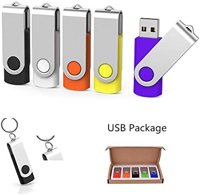 Aiibe 5 Пакет 64GB USB Флеш Диск 64 GB Флеш Дискови Палецот Диск Вртливата USB Стап USB 2.0 Пенкало Диск