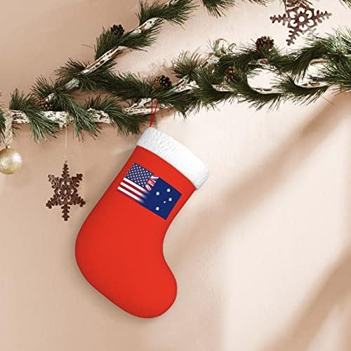 TZT Американско знаме и австралиско знаме Божиќни чорапи, подароци за одмор на Божиќни празници за украси за семејни празници