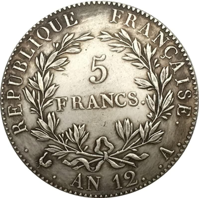 КИНГФЕНГ 1812 Француски Монета Чист Бакар Сребрена Позлатени Антички Сребрен Долар Монета Ракотворби Колекција може Да Удар