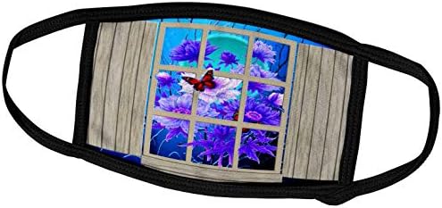 3дроза Духовни Будења Цвеќиња-Прозорец Магија Погледнете Ги Прекрасните Цвеќиња И Пеперутка Низ Нашиот Прозорец На Кафулето Фантастична Уметност-Маски