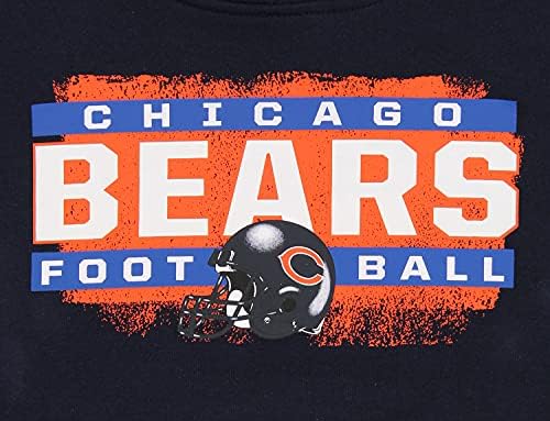 OuterStuff Chicago Bears NFL мали деца момчиња 4-7 промо руно худи, морнарица сина